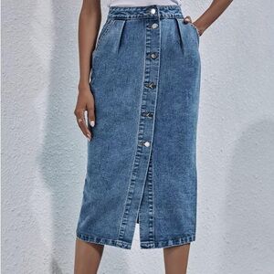 Long Denim Skirt